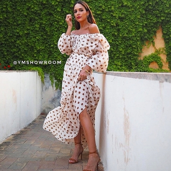 🔥Last 1🔥MANGO polka-dot ruffle maxi dress - Picture 2 of 16